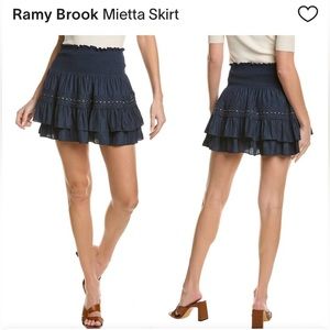NWT RAMY BROOK MIETTA MINI SKIRT NAVY BLUE